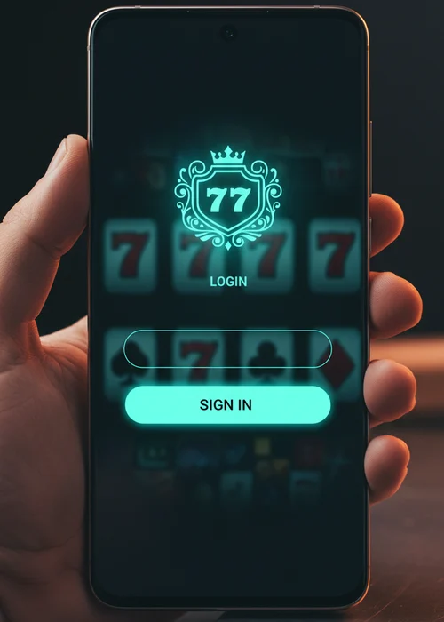 A secure login screen of Frozen Casino on a desktop, showing fields for username and password with a padlock icon, ready for players to access their account.